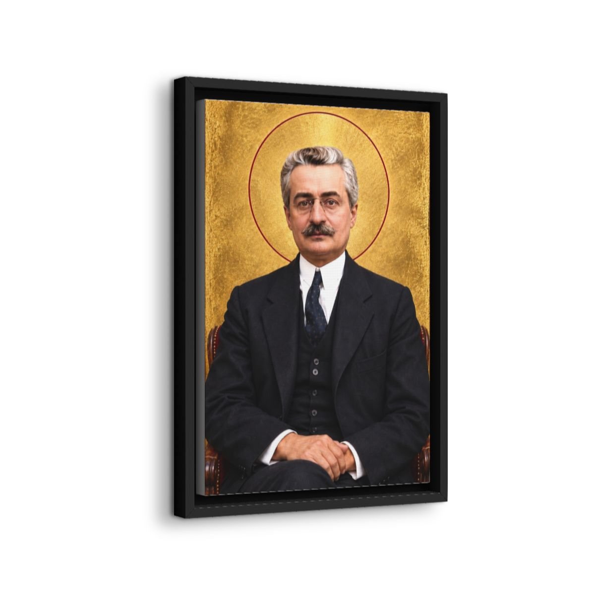 Saint Giuseppe Moscati icon on gallery-wrapped canvas, product photo 2