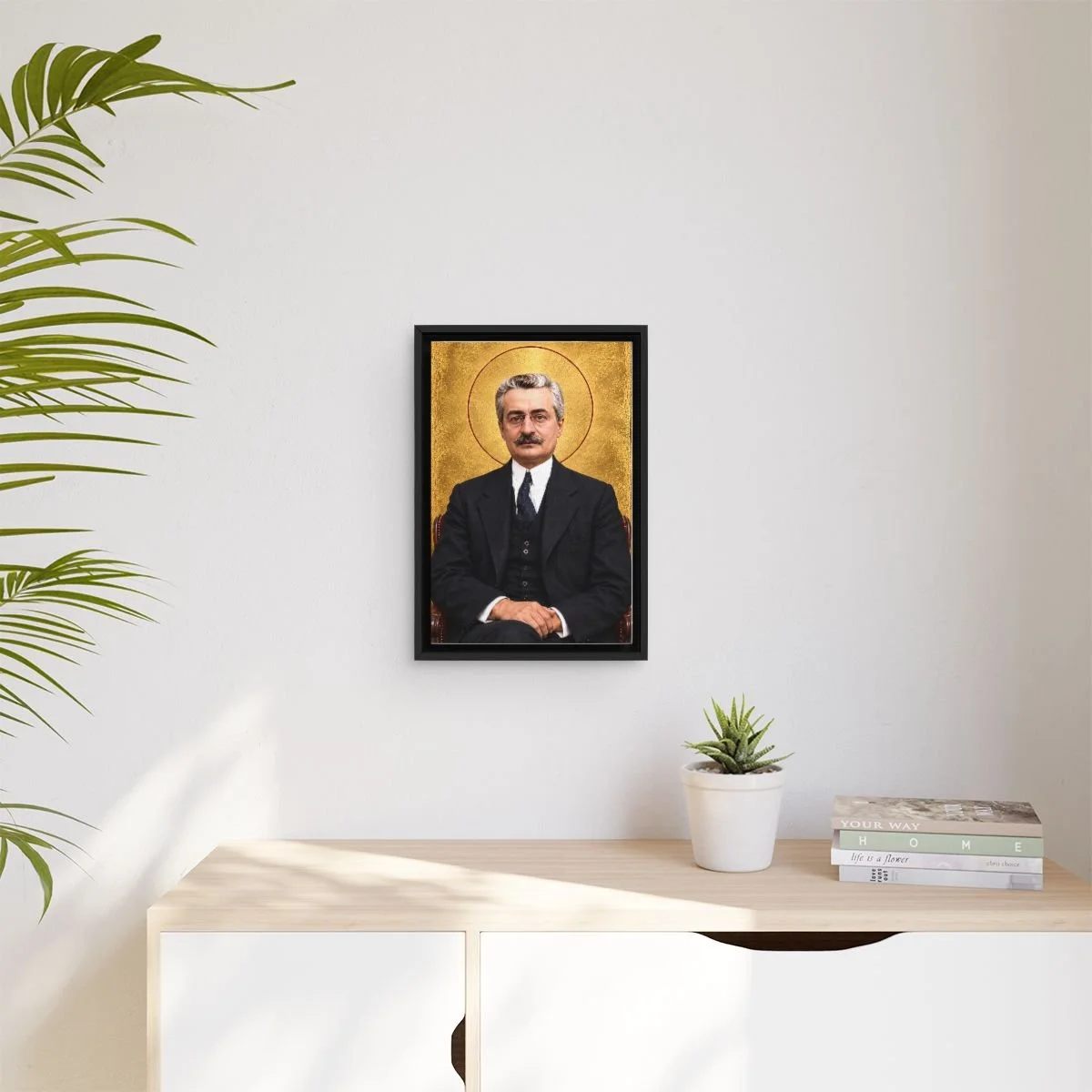 Saint Giuseppe Moscati icon on gallery-wrapped canvas, product photo 3