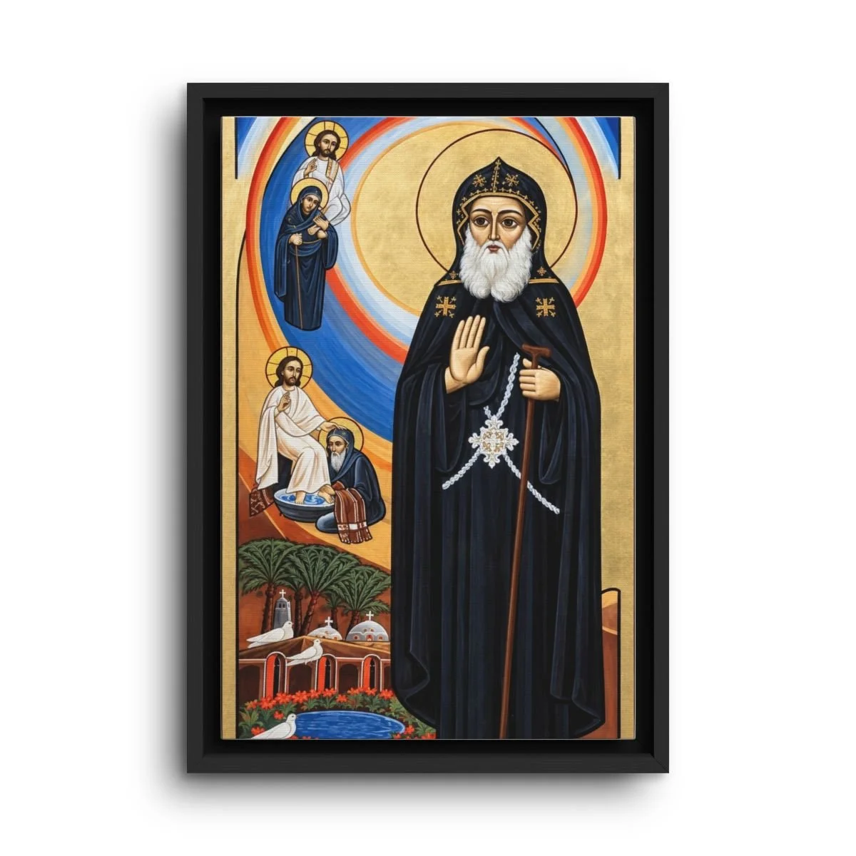 Saint Bishoy (Pishoy) framed canvas icon print
