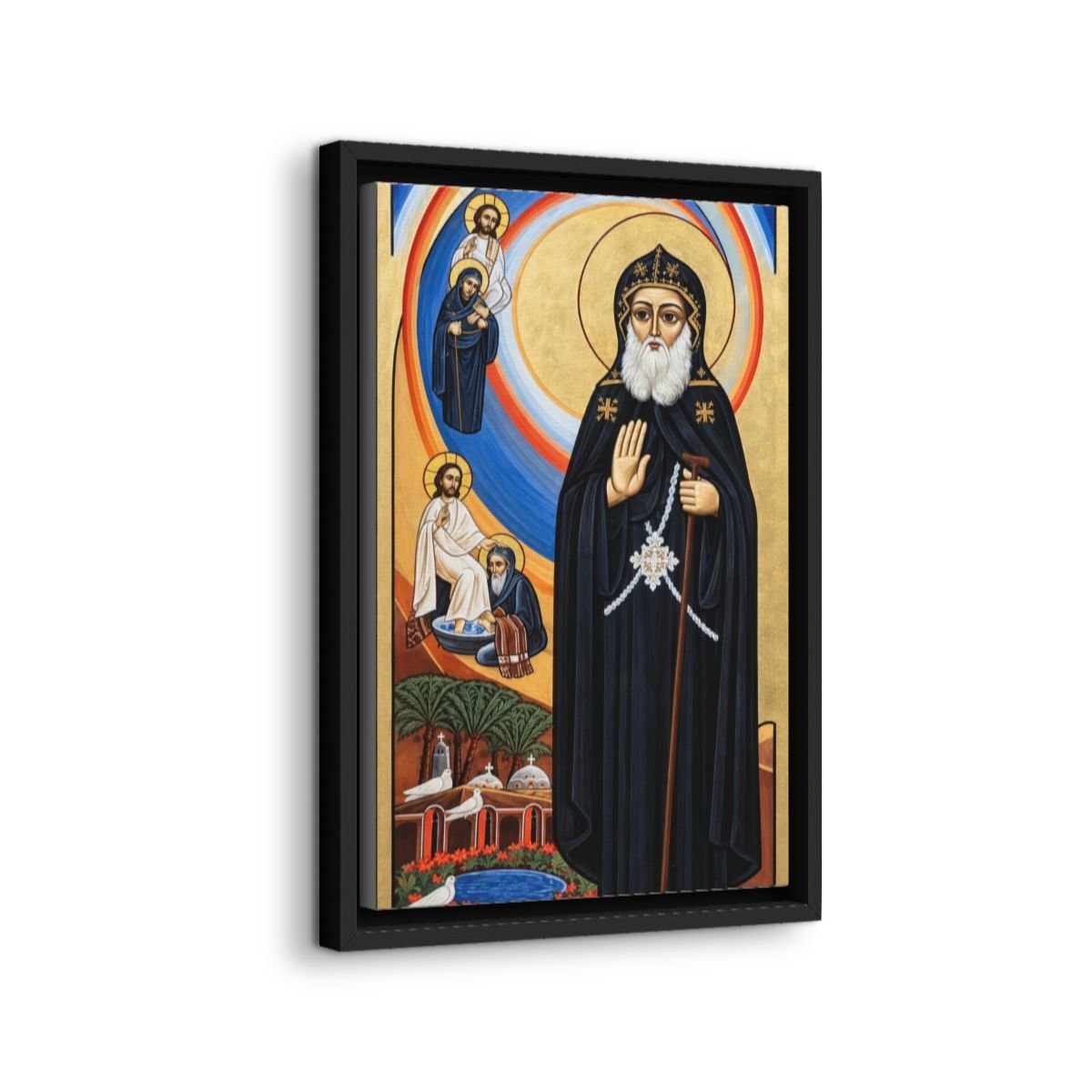 Saint Bishoy (Pishoy) icon on gallery-wrapped canvas, product photo 2