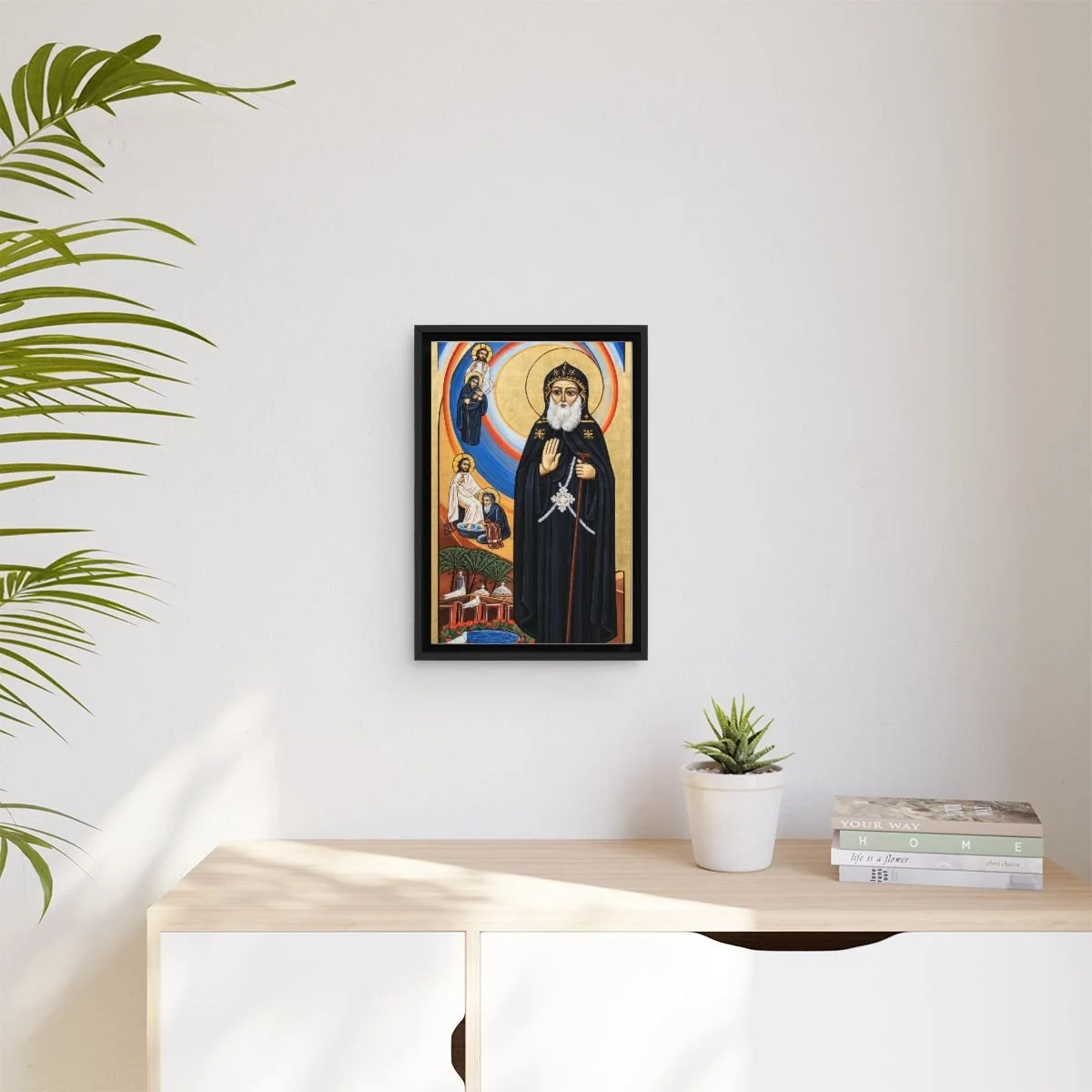 Saint Bishoy (Pishoy) icon on gallery-wrapped canvas, product photo 3