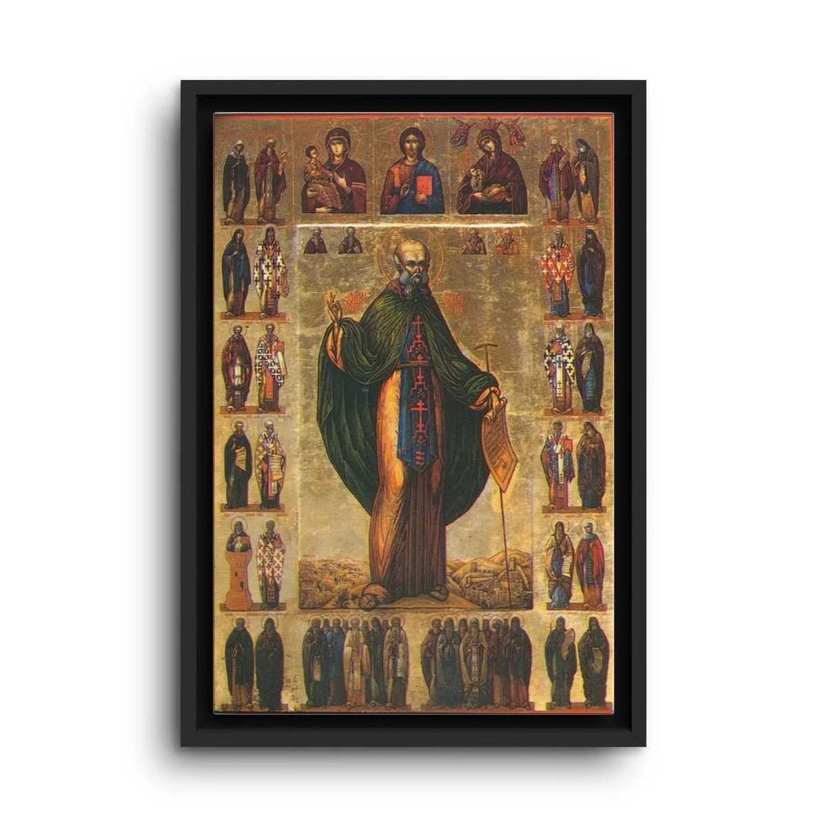Saint Sabas the Sanctified framed canvas icon print