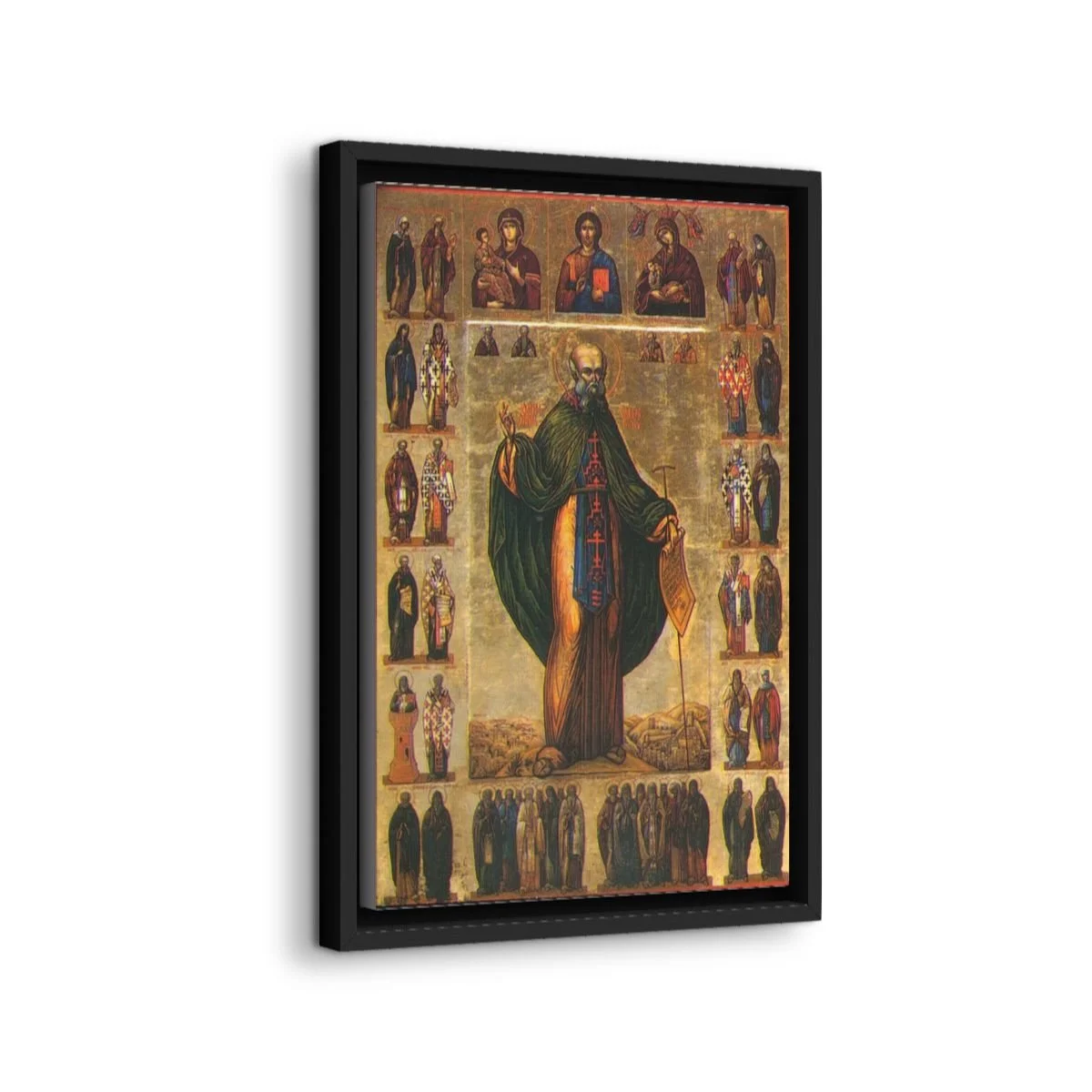 Saint Sabas the Sanctified icon on gallery-wrapped canvas, product photo 2
