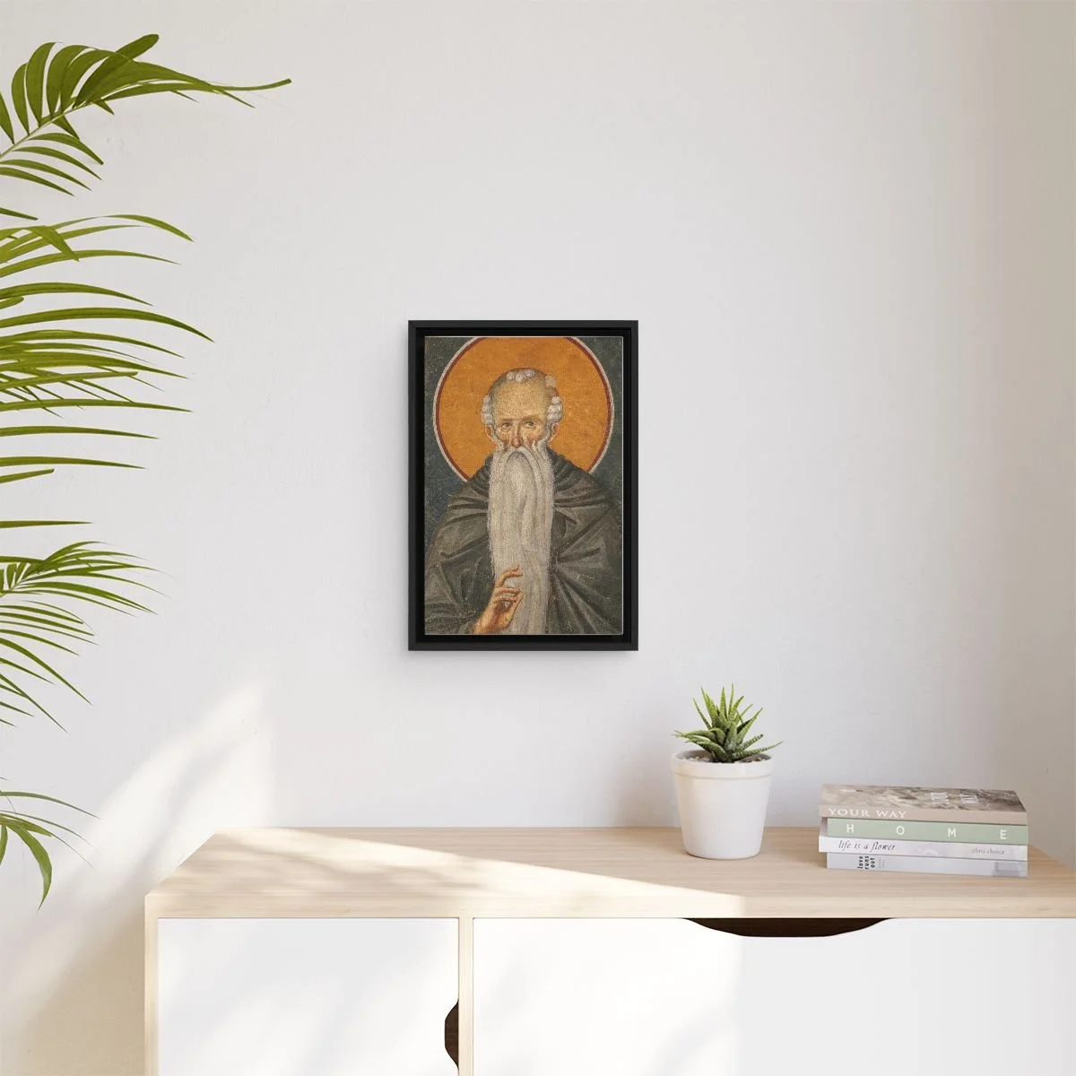 Saint Euthymius the Great icon on gallery-wrapped canvas, product photo 3
