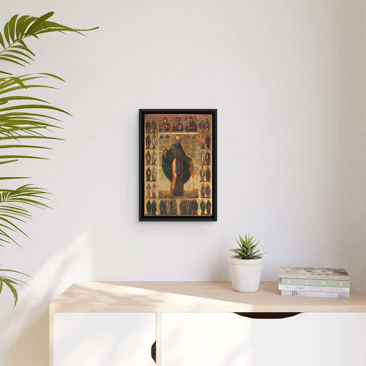 Saint Sabas the Sanctified icon on gallery-wrapped canvas, product photo 3