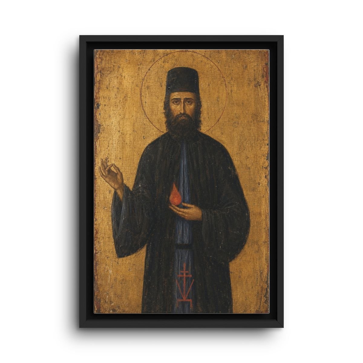 Saint Ephraim of Nea Makri framed canvas icon print