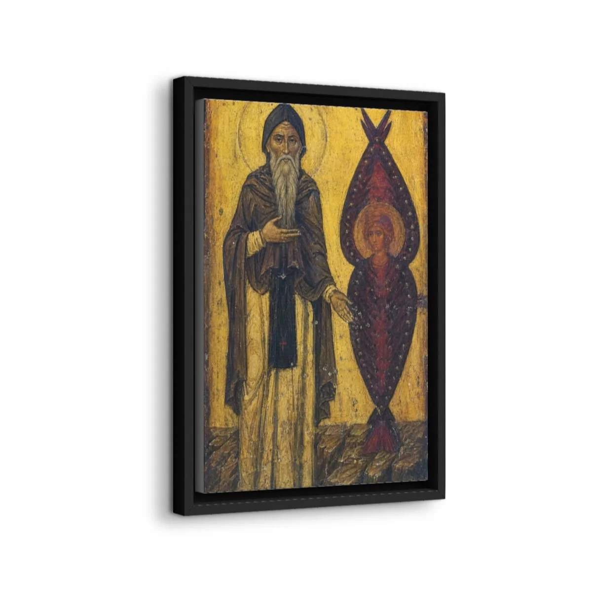 Saint Macarius the Great icon on gallery-wrapped canvas, product photo 2