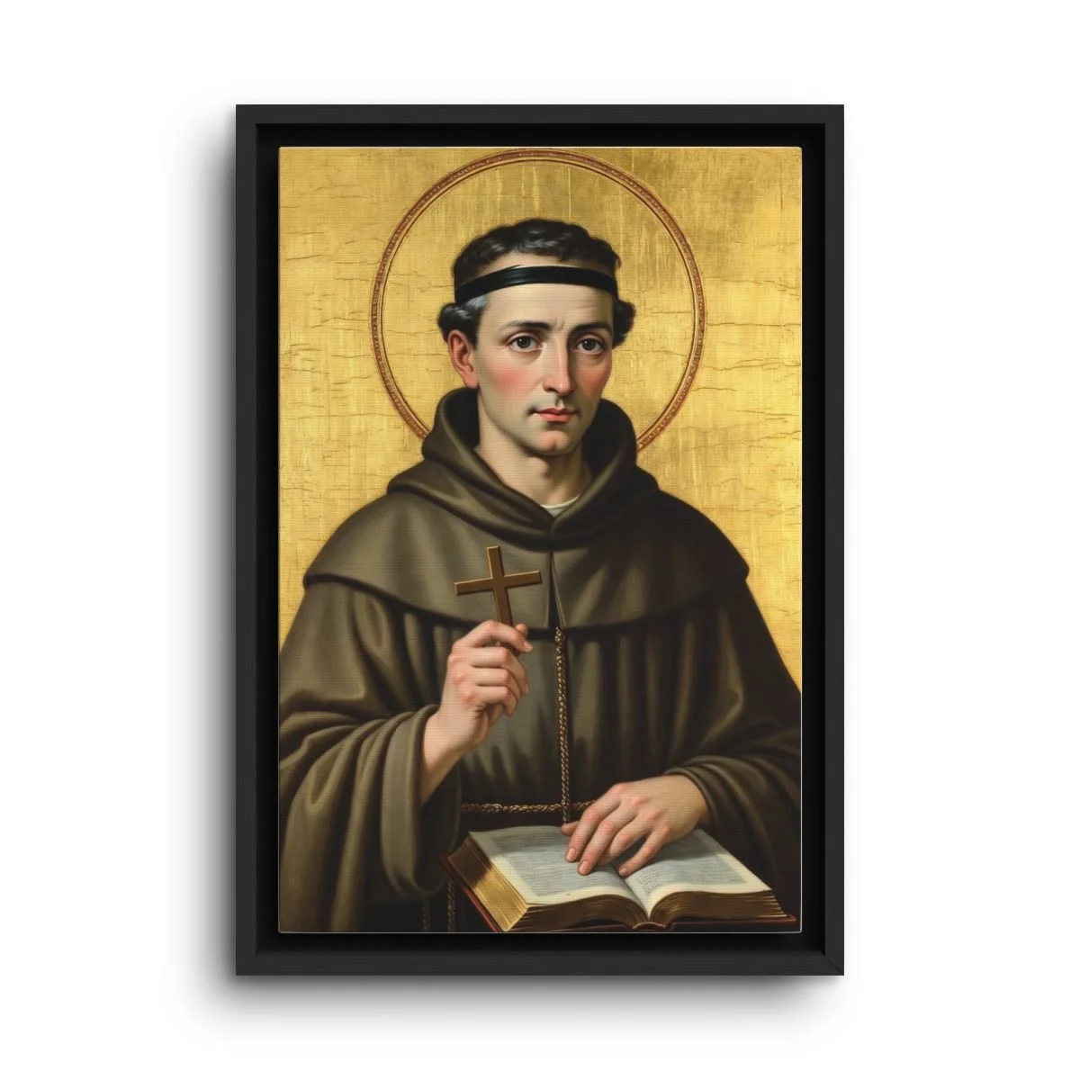Saint Benedict of Nursia framed canvas icon print