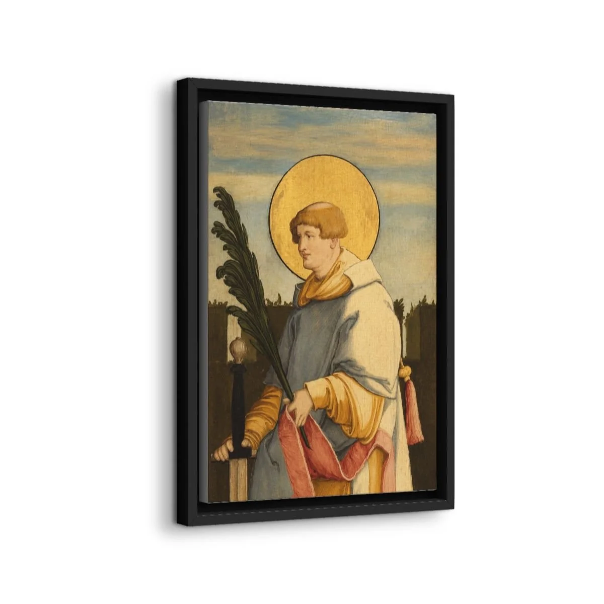 Saint Cyriacus of Rome icon on gallery-wrapped canvas, product photo 2
