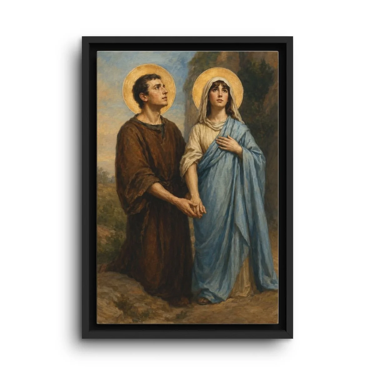 Saint Chrysanthus & Saint Daria framed canvas icon print
