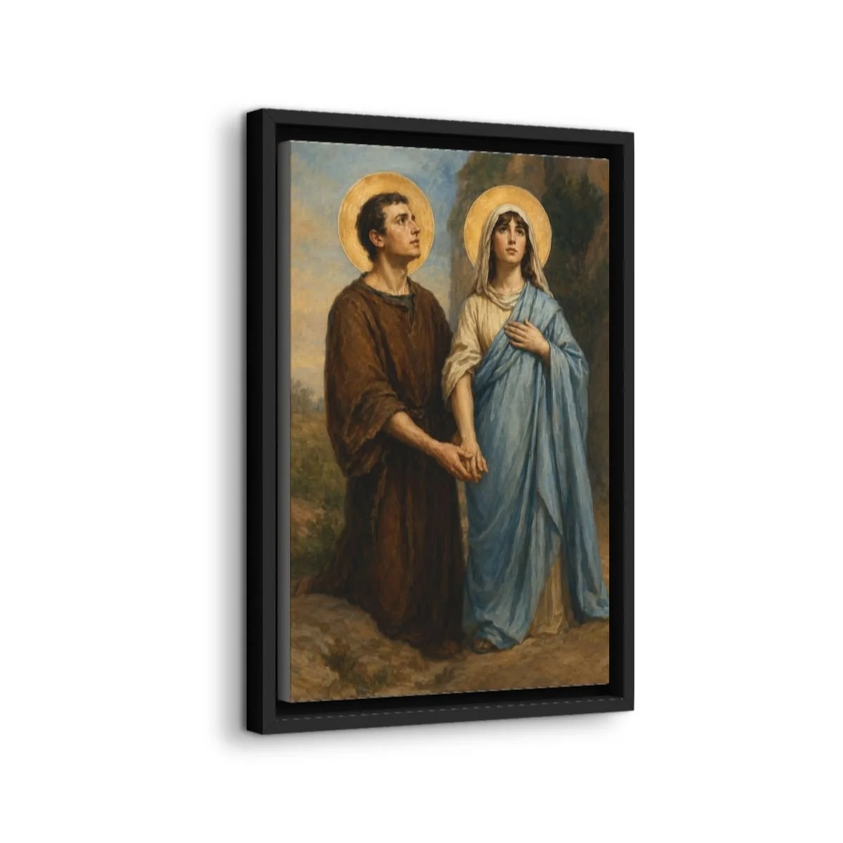 Saint Chrysanthus & Saint Daria icon on gallery-wrapped canvas, product photo 2