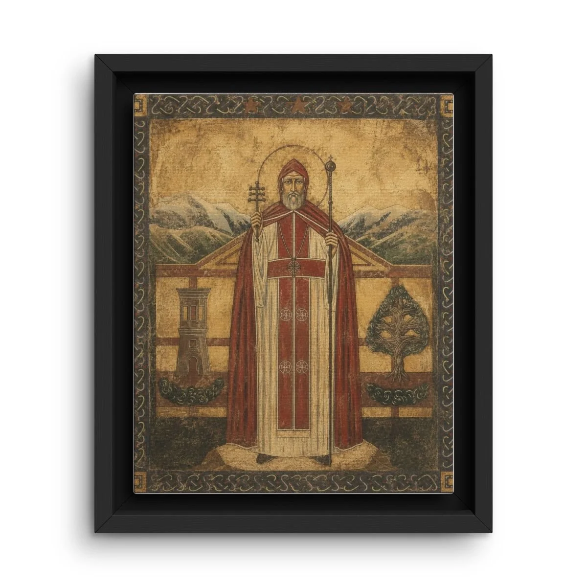 Saint John Maron framed canvas icon print