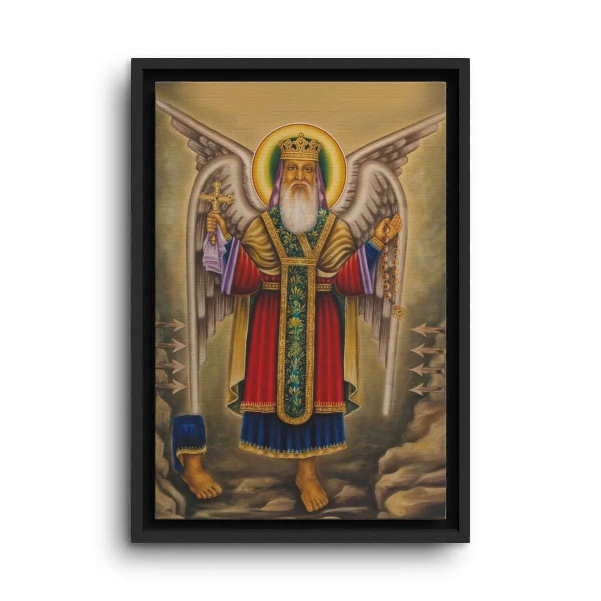 Saint Tekle Haymanot framed canvas icon print