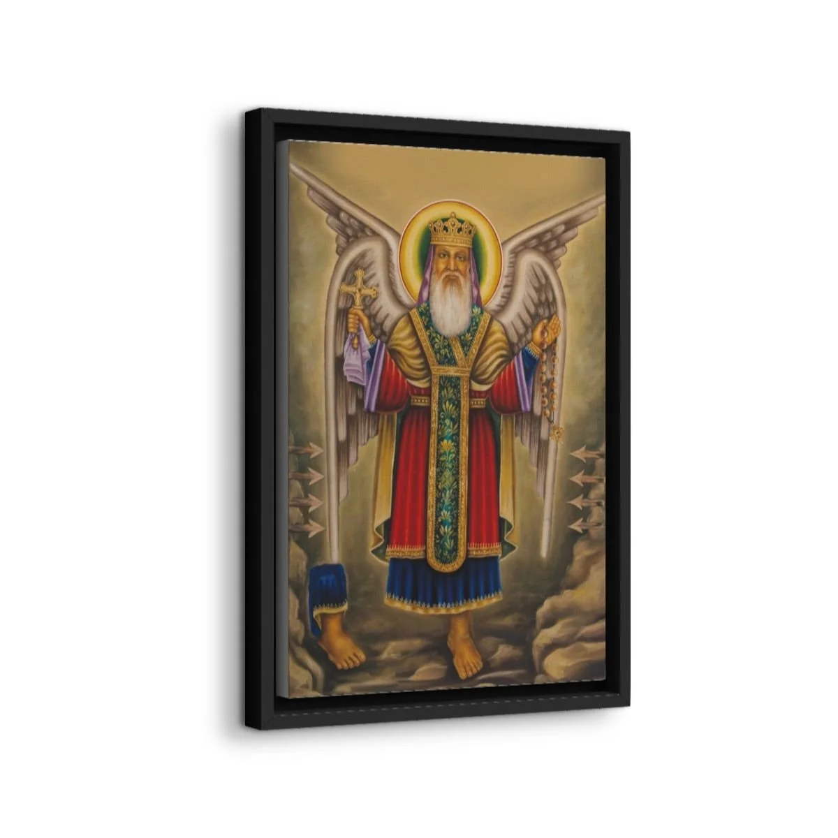 Saint Tekle Haymanot icon on gallery-wrapped canvas, product photo 2