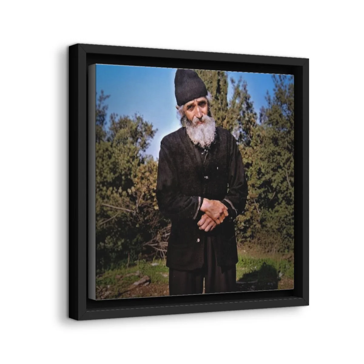 Saint Paisios icon on gallery-wrapped canvas, product photo 2