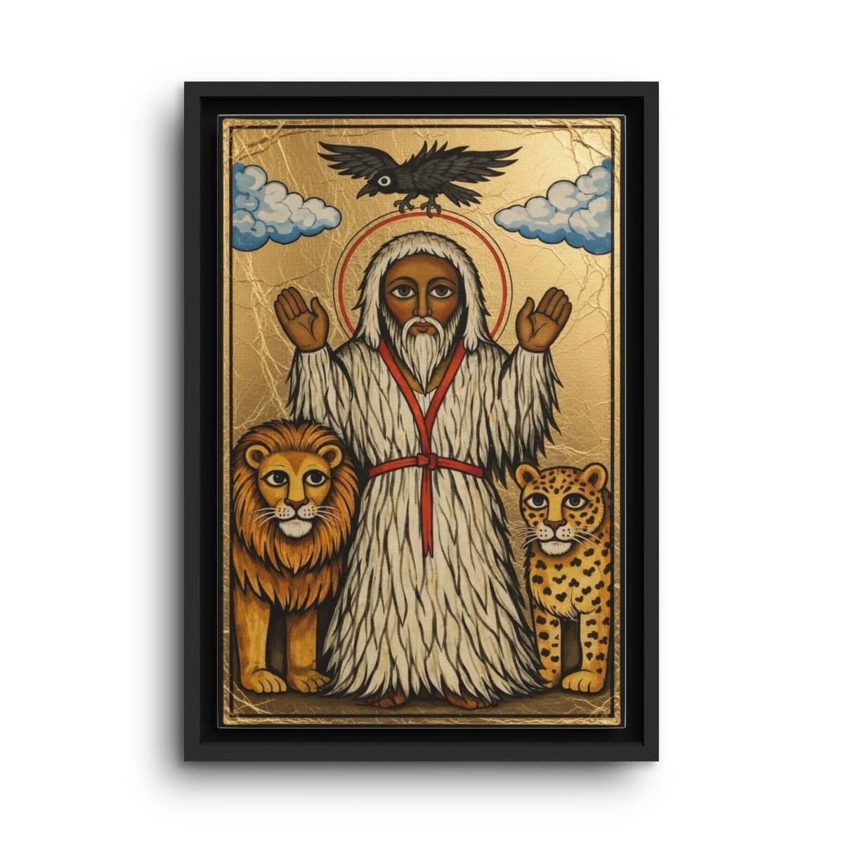 Saint Gebre Menfes Kidus framed canvas icon print