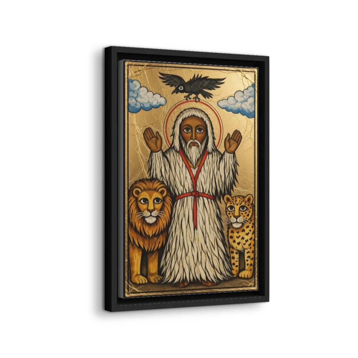 Saint Gebre Menfes Kidus icon on gallery-wrapped canvas, product photo 2