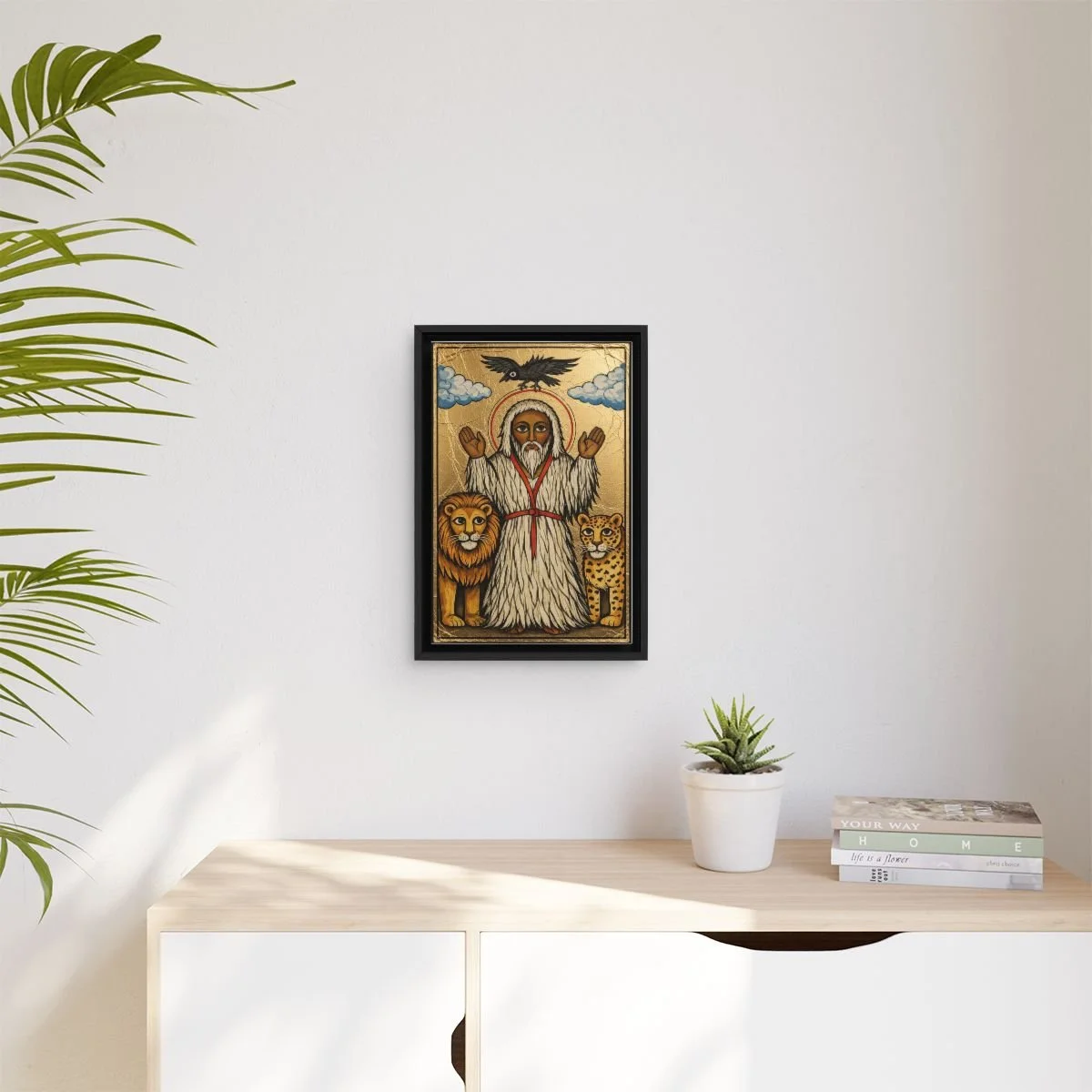 Saint Gebre Menfes Kidus icon on gallery-wrapped canvas, product photo 3