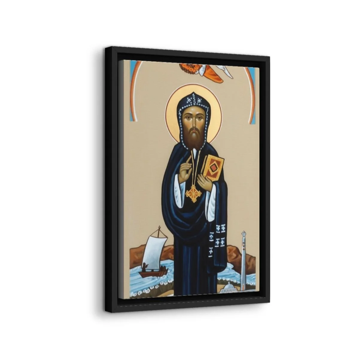 Saint Severus of Antioch icon on gallery-wrapped canvas, product photo 2