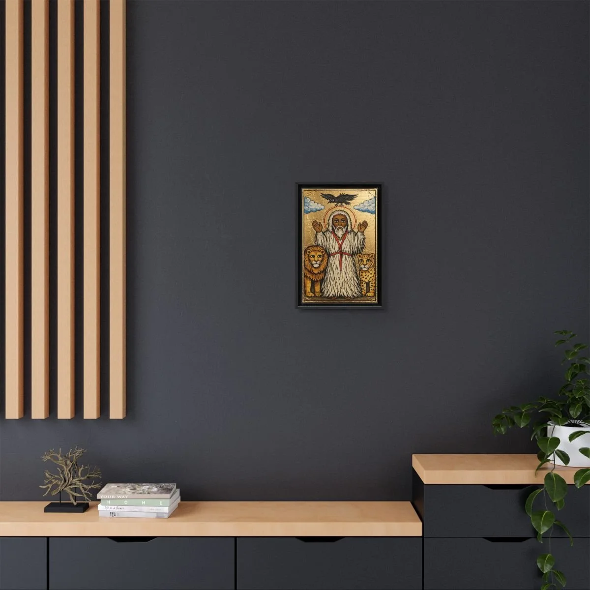 Saint Gebre Menfes Kidus icon on gallery-wrapped canvas, product photo 4