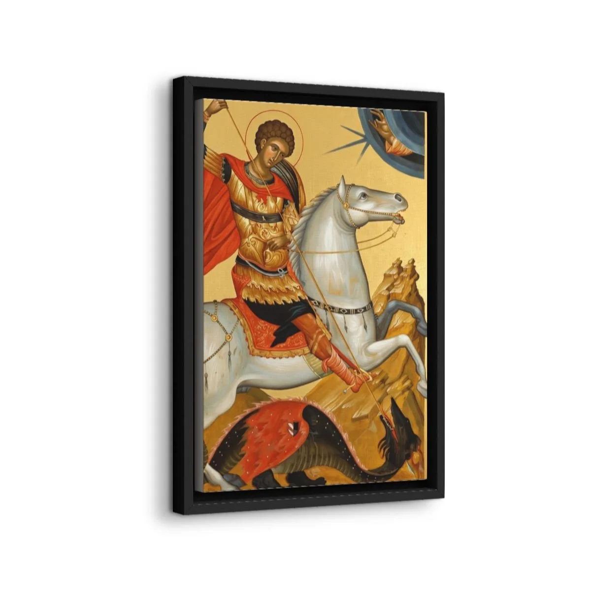 Saint George (Mor Girgis) icon on gallery-wrapped canvas, product photo 2