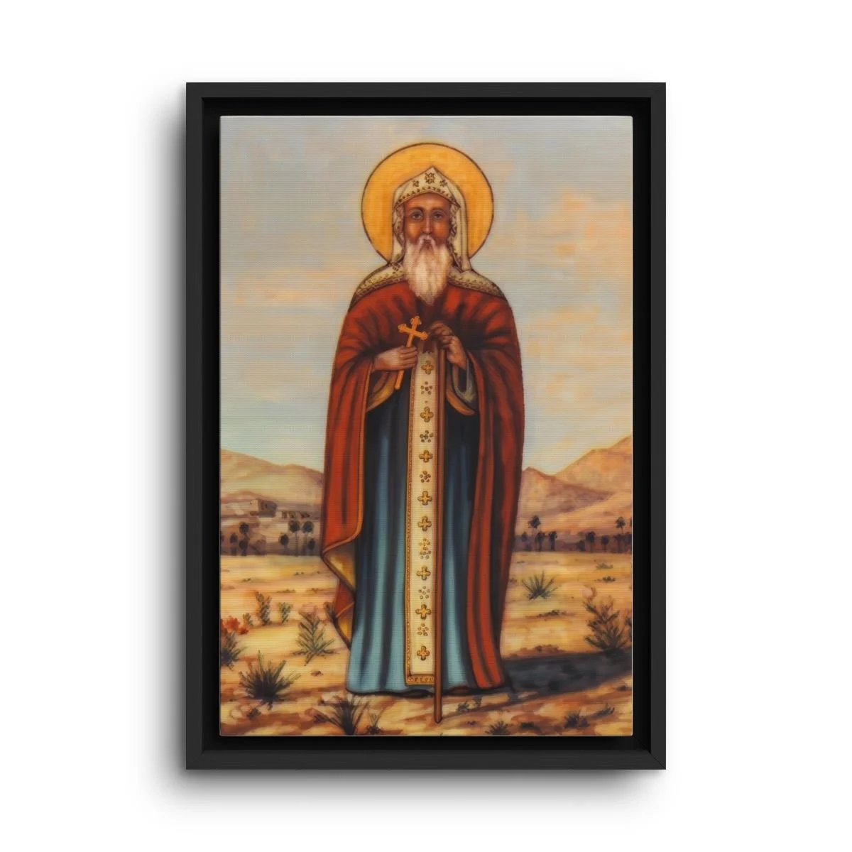 Saint Shenouda the Archimandrite framed canvas icon print