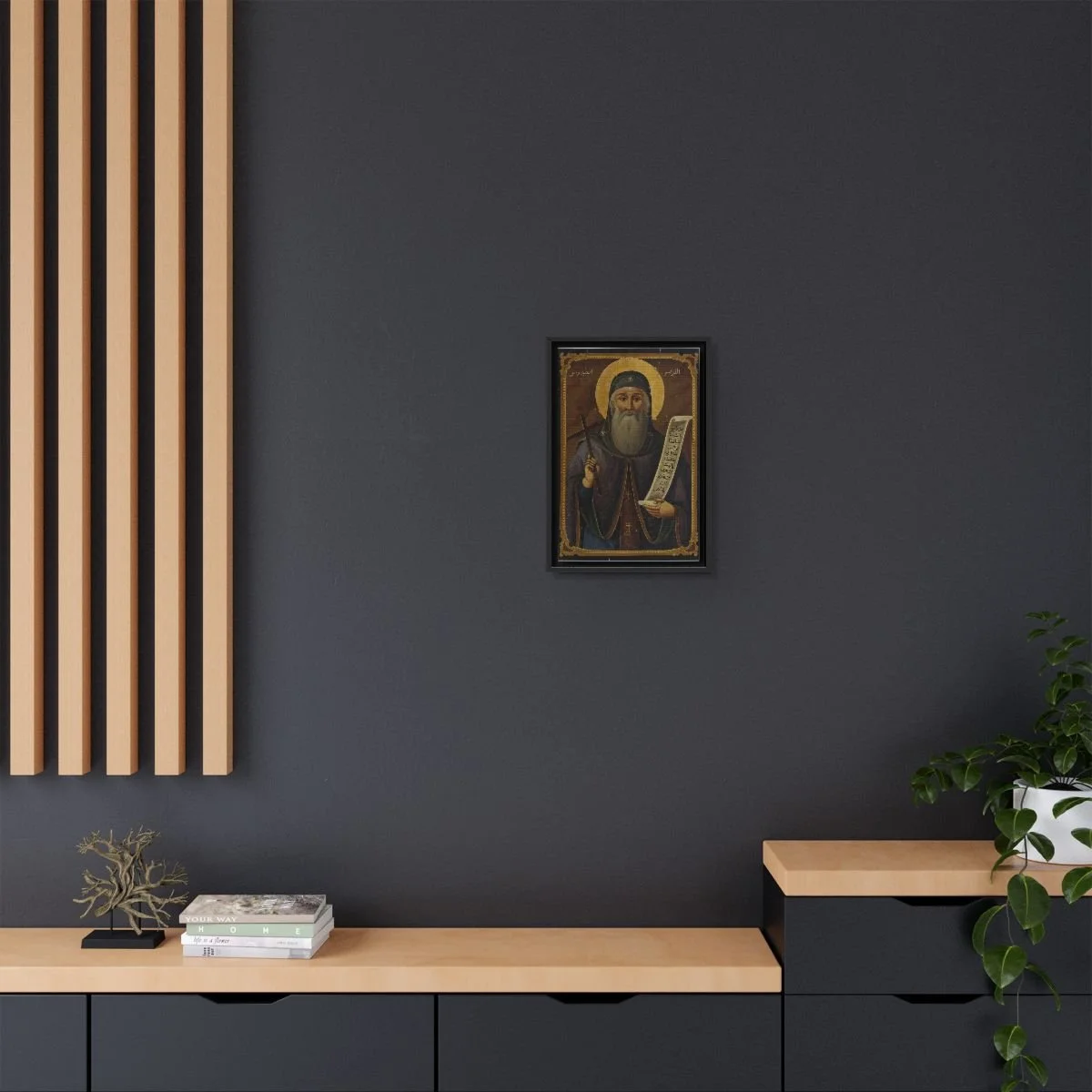 Saint Anthony the Great icon on gallery-wrapped canvas, product photo 4