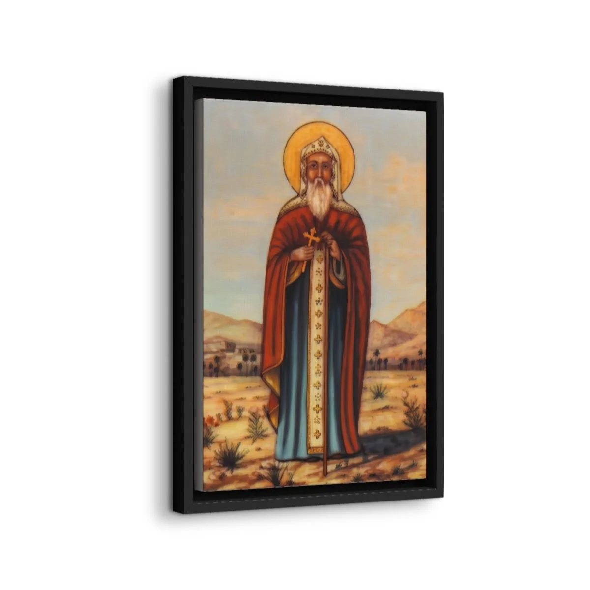 Saint Shenouda the Archimandrite icon on gallery-wrapped canvas, product photo 2