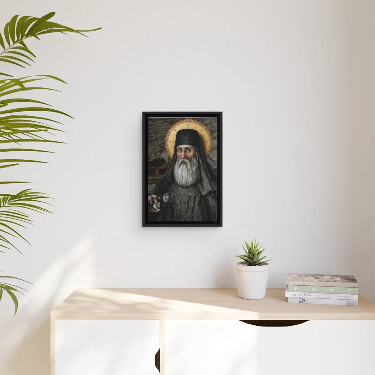 Saint Simon of Polotsk icon on gallery-wrapped canvas, product photo 3