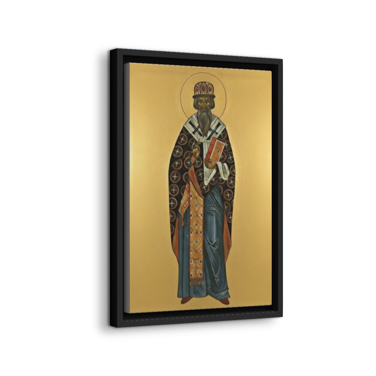 Saint Laurence of Turov icon on gallery-wrapped canvas, product photo 2