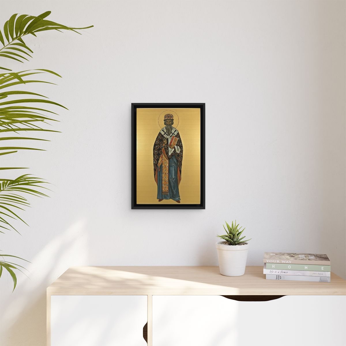 Saint Laurence of Turov icon on gallery-wrapped canvas, product photo 3