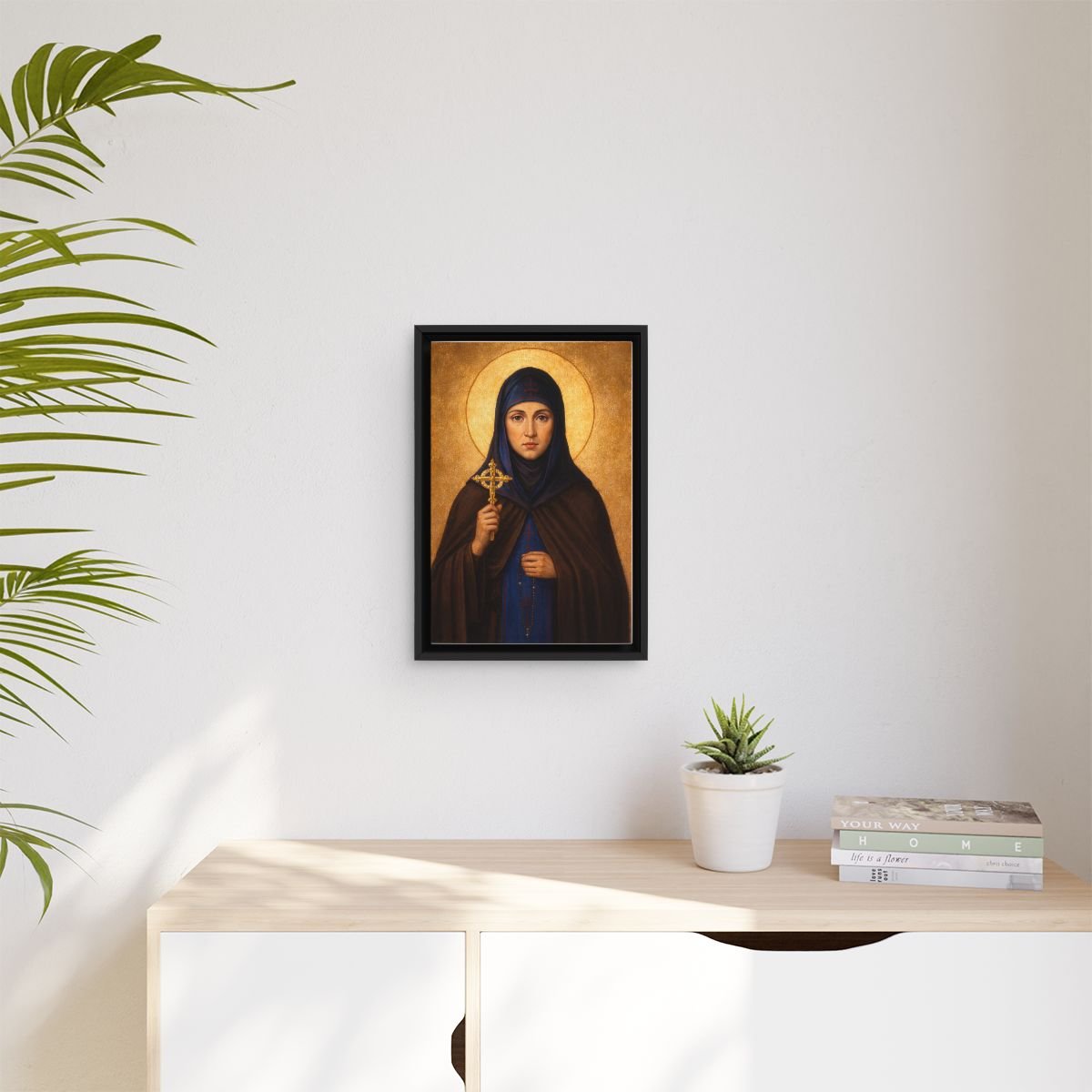 Saint Euphrosyne of Polotsk icon on gallery-wrapped canvas, product photo 3