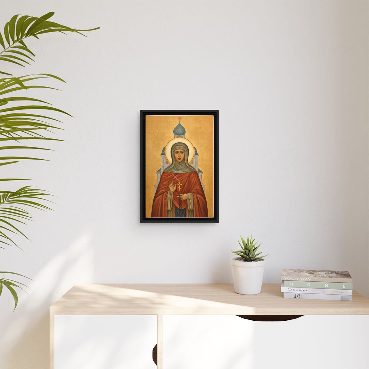 Saint Charitina of Lithuania icon on gallery-wrapped canvas, product photo 3