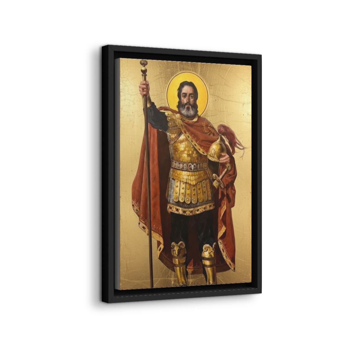 Saint Vartan Mamikonian icon on gallery-wrapped canvas, product photo 2