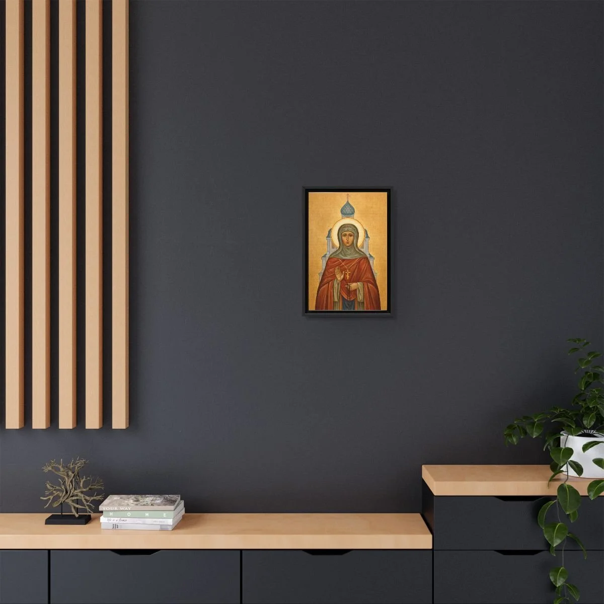 Saint Charitina of Lithuania icon on gallery-wrapped canvas, product photo 4