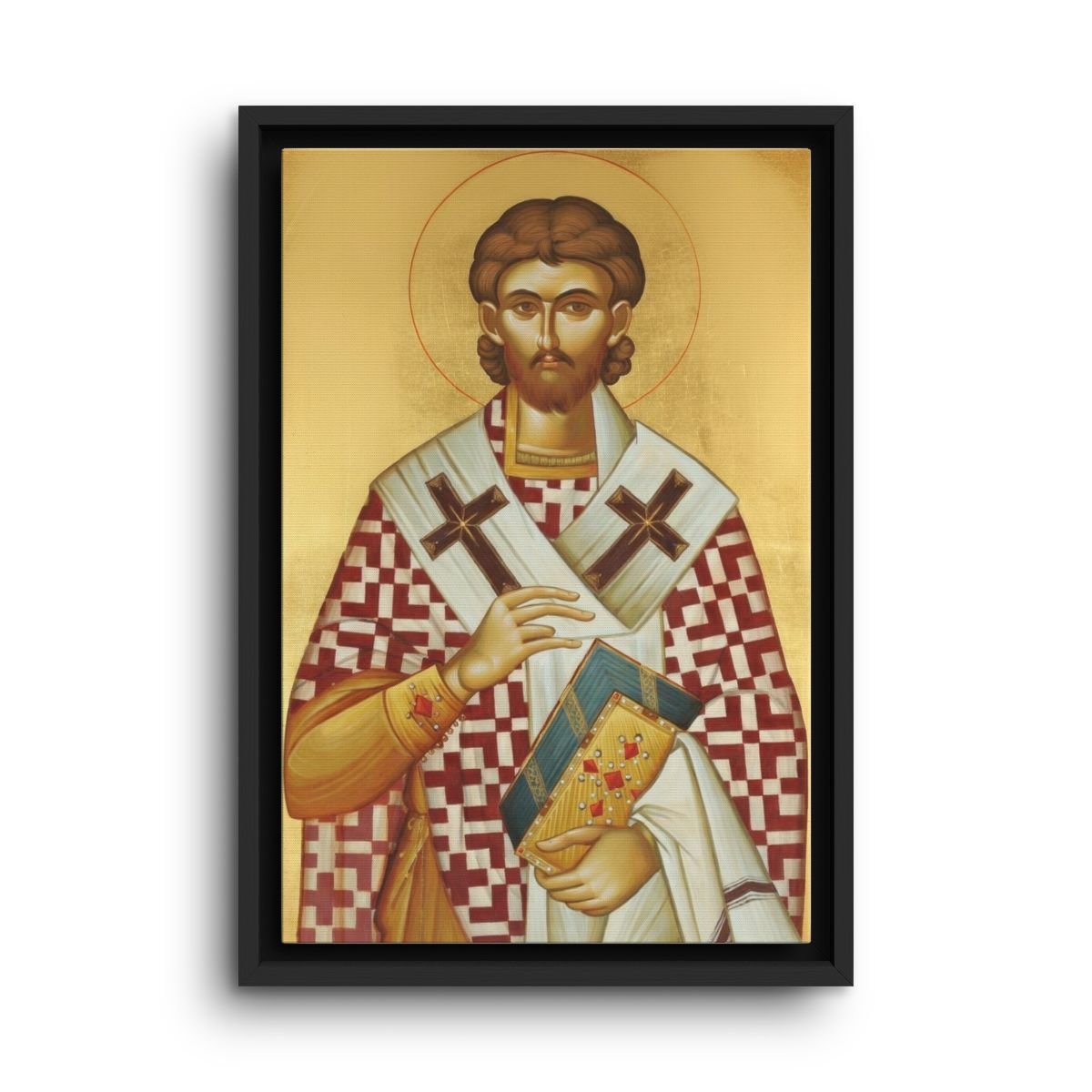 Saint Astius framed canvas icon print