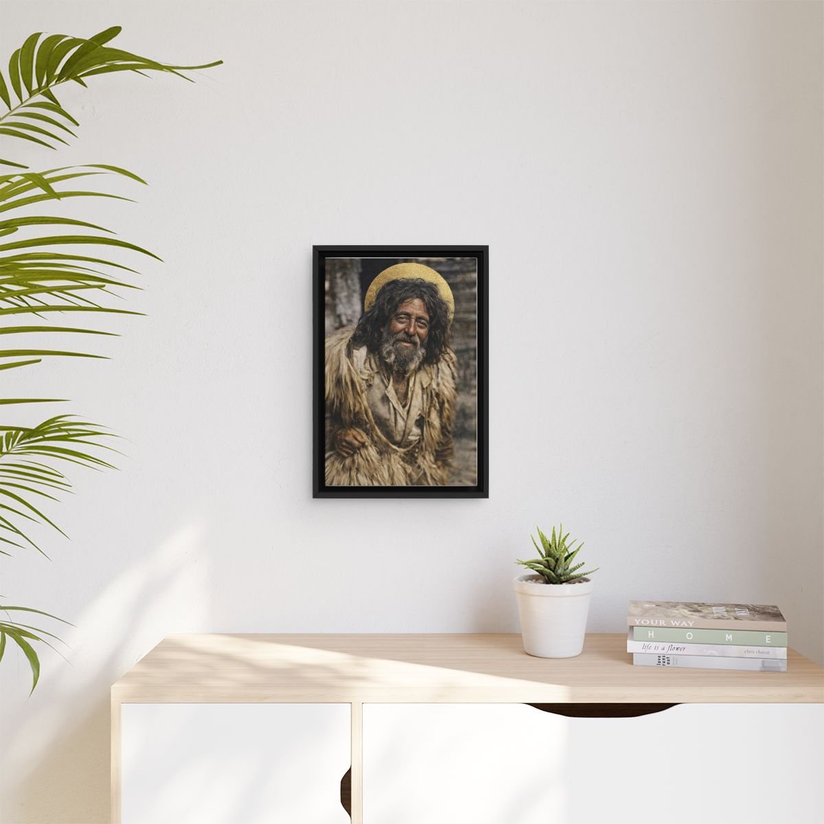 Saint Agathon of Kavsokalyvia icon on gallery-wrapped canvas, product photo 3