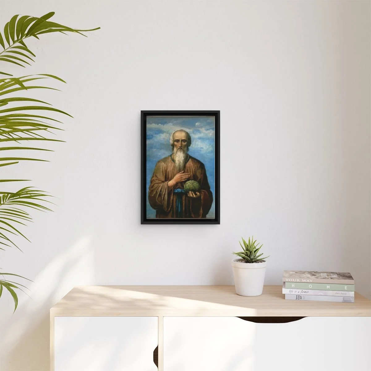 Saint Nicholas Kochanov of Novgorod icon on gallery-wrapped canvas, product photo 3