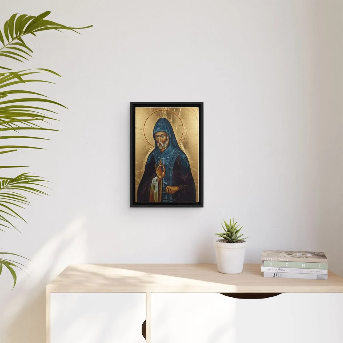 Saint Feofil of Kiev icon on gallery-wrapped canvas, product photo 3