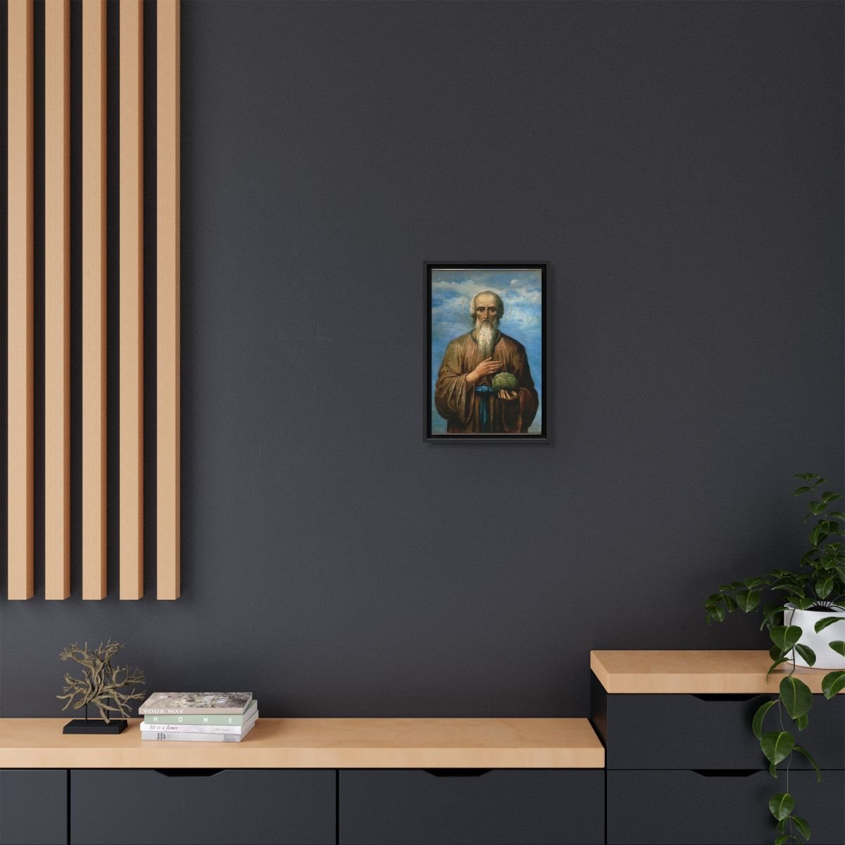 Saint Nicholas Kochanov of Novgorod icon on gallery-wrapped canvas, product photo 4