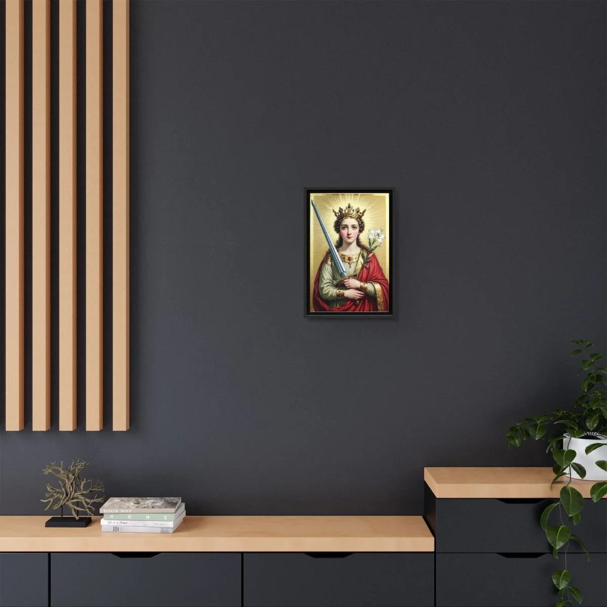 Saint Dymphna icon on gallery-wrapped canvas, product photo 4