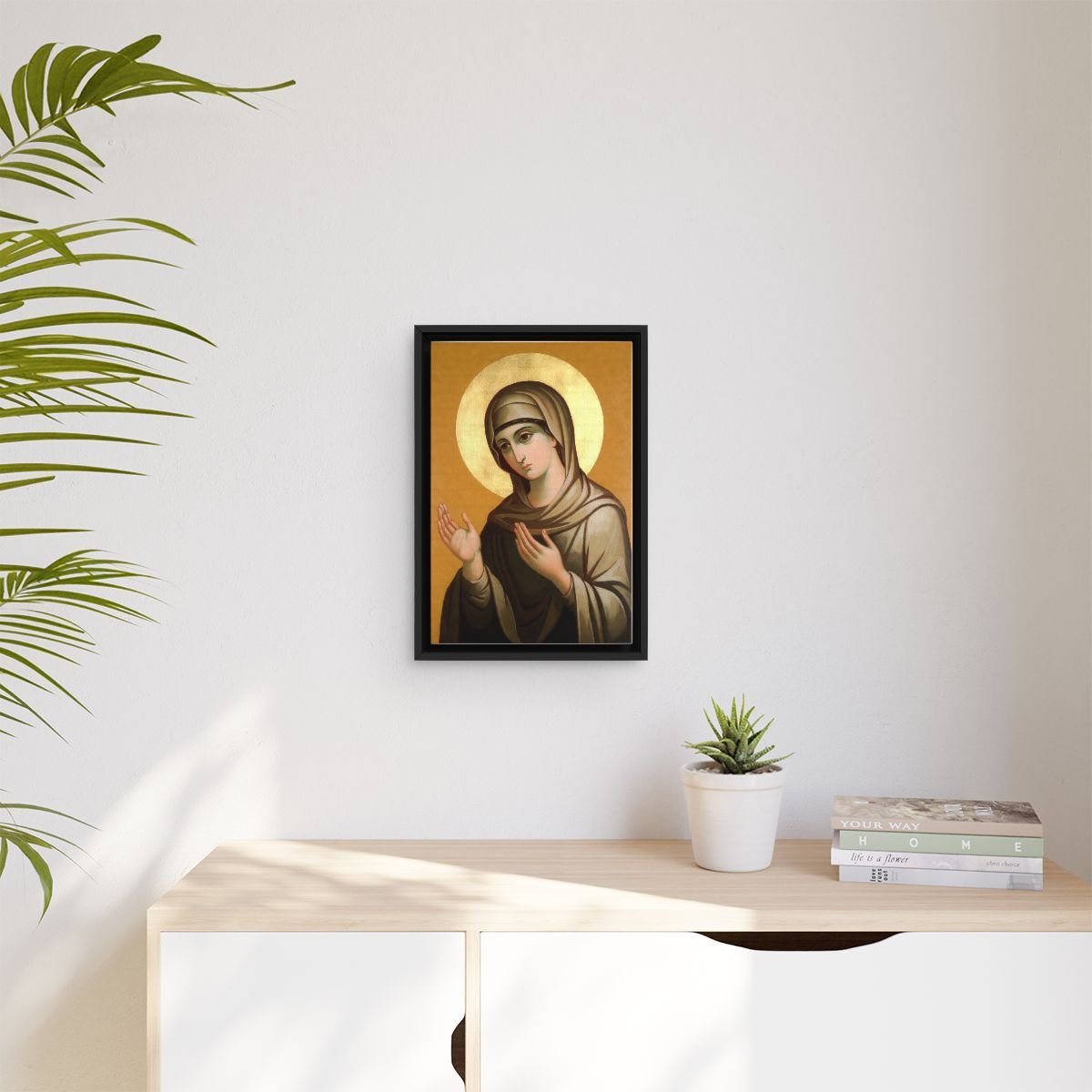 Saint Justina of Antioch icon on gallery-wrapped canvas, product photo 3
