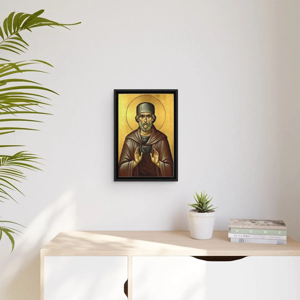 Saint Cyprian of Antioch icon on gallery-wrapped canvas, product photo 3