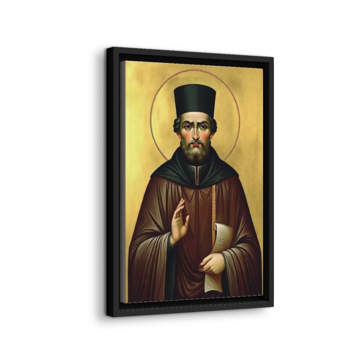 Saint Hermolaus of Nicomedia icon on gallery-wrapped canvas, product photo 2