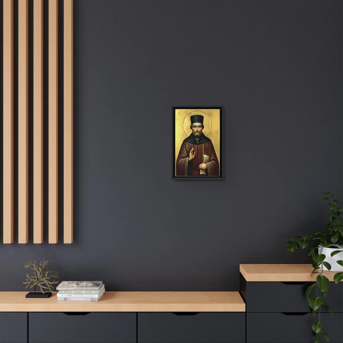 Saint Hermolaus of Nicomedia icon on gallery-wrapped canvas, product photo 4