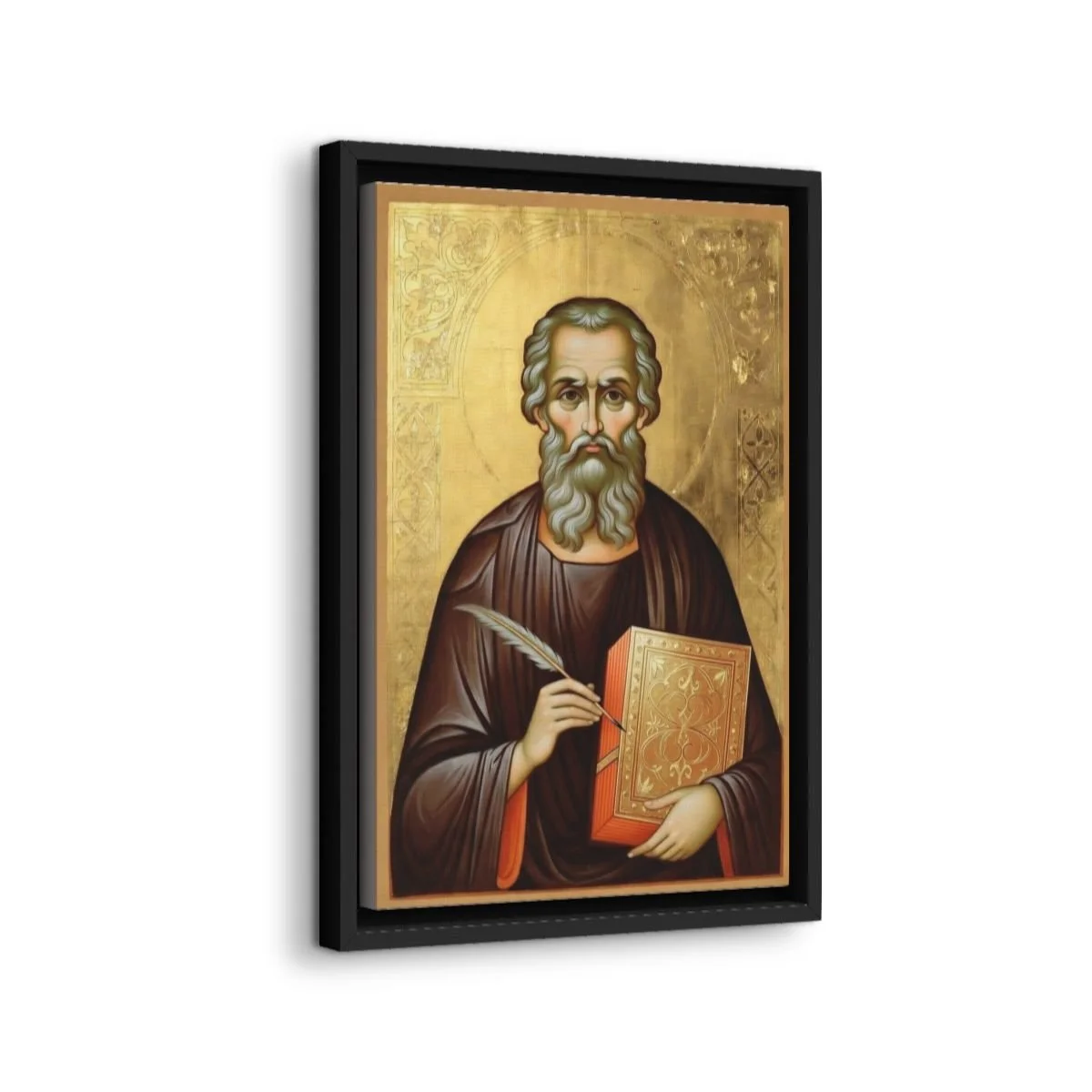 Saint Luke the Evangelist icon on gallery-wrapped canvas, product photo 2