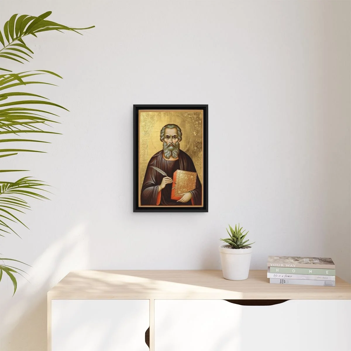 Saint Luke the Evangelist icon on gallery-wrapped canvas, product photo 3
