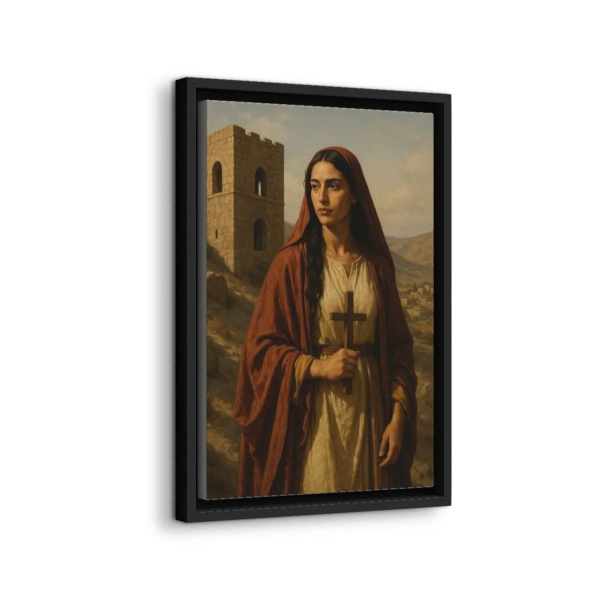 Saint Barbara the Great Martyr icon on gallery-wrapped canvas, product photo 2