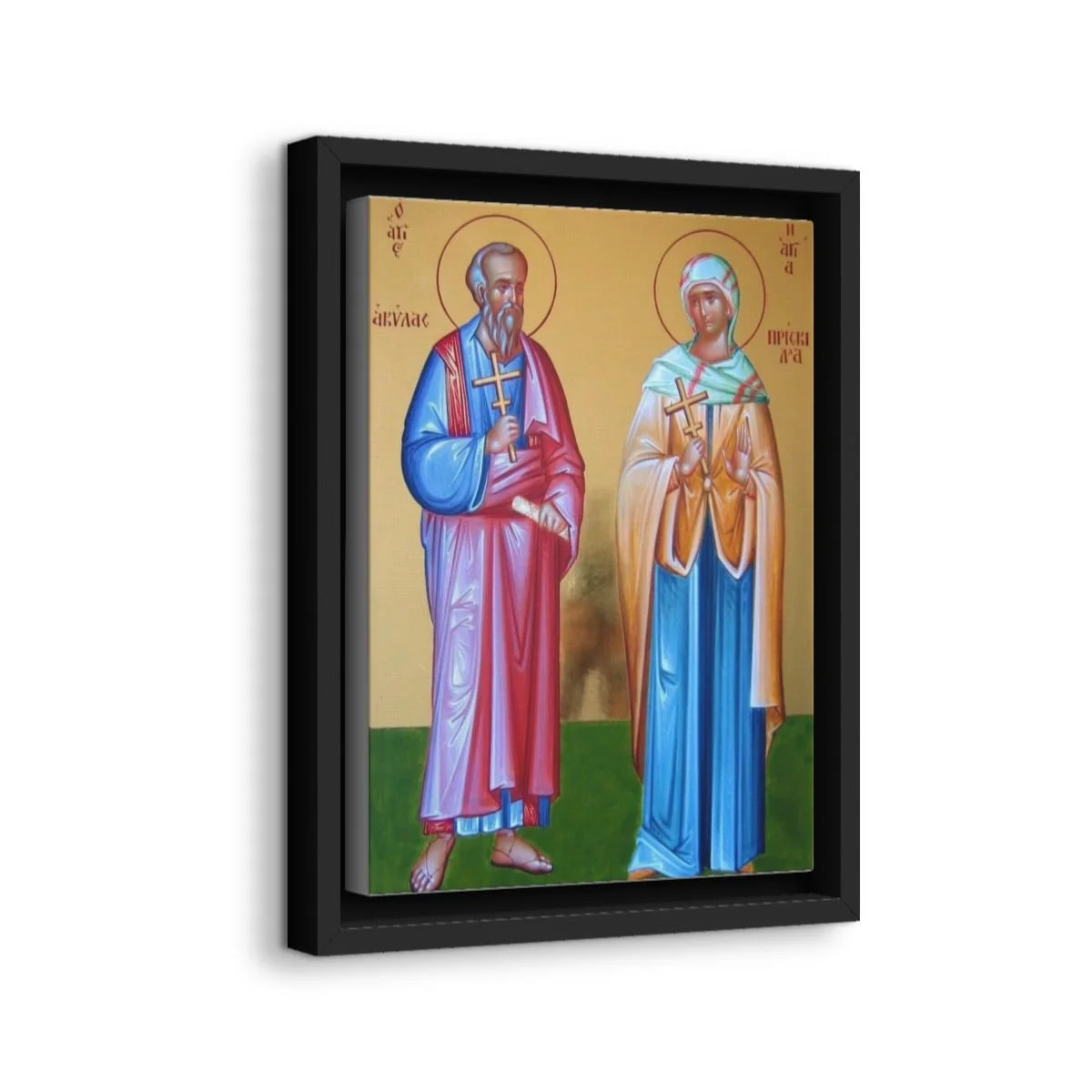 Aquila & Priscilla icon on gallery-wrapped canvas, product photo 2