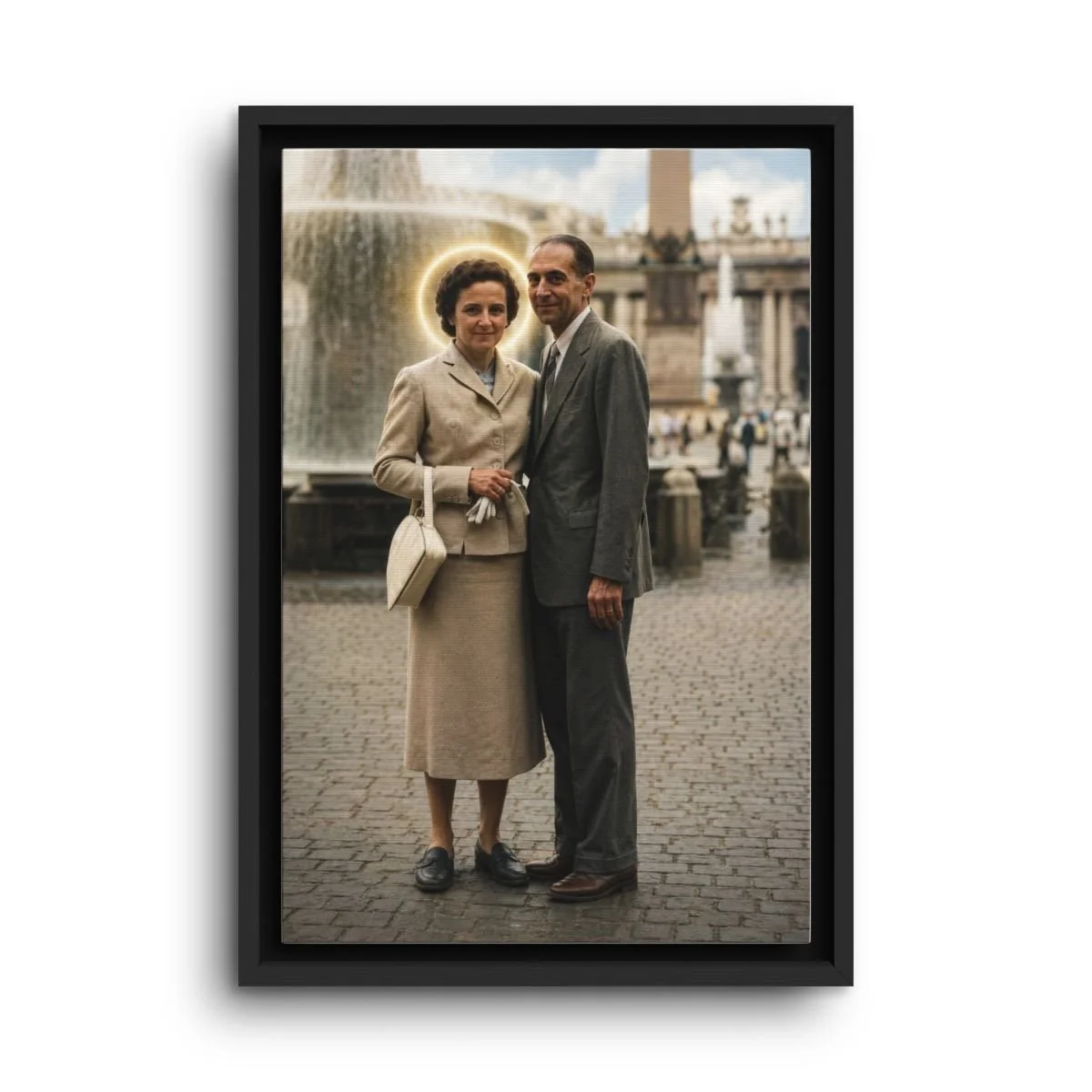Saint Gianna Beretta Molla and Servant of God Ettore Molla framed canvas icon print
